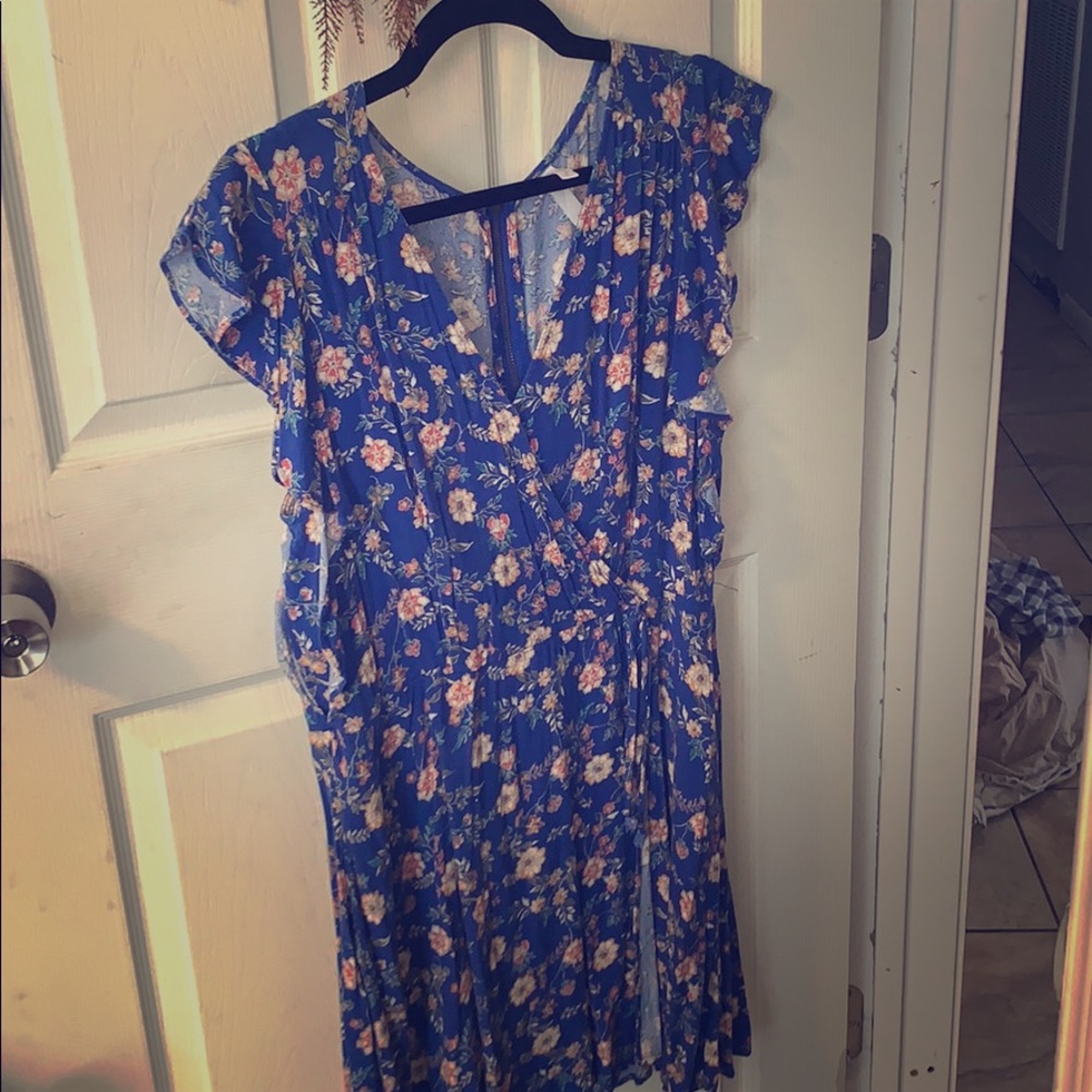 Blue Flower summer  dress